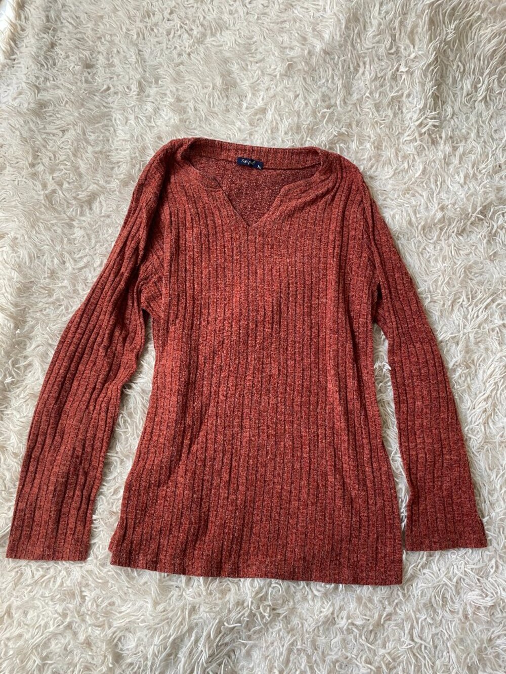 Burnt Orange V Neck Sweater